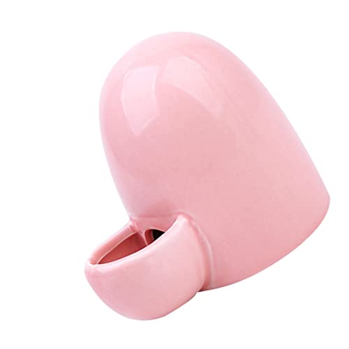 HOUDERCO Automatic Pet Feeder Ceramic Bowl for Hamsters Rabbits and Small Pets Self Dispensing Water Dispenser Supplies Pink for Easy Feeding