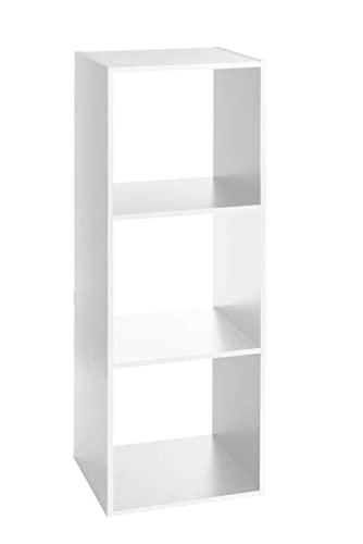 5 five simply smart 5five - Étagère Colonne Mix'N'Modul Blanche - 3 Cases, L 34,5 x P 32 x H 100,5 cm - Meuble de Rangement pour Salon, Chambre, Bureau