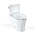 Elongated Toilet for Bathrooms, One-Piece Toilet with Soft Close Seat, Powerful & Quiet Left Side Trip Lever Flush 1.28 GPF, Ceramic Crisp White 12" Rough-In