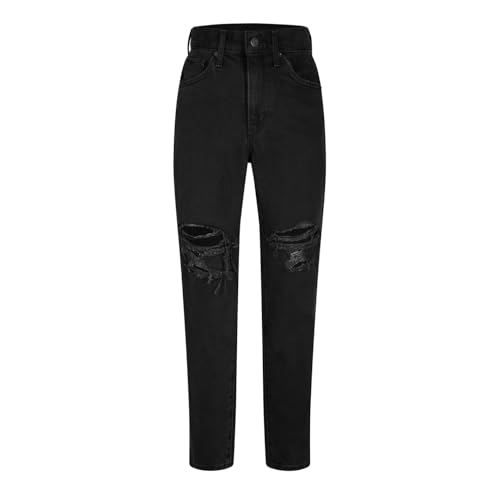 Levi's Damen High Waisted Mom Jeans, Black Destructed, 25W / 29L