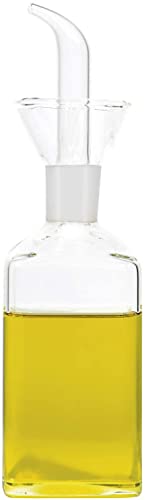 TIENDA EURASIA - Aceitera Antigoteo de Cristal, Aceitera Vinagrera Transparente, Diseño Ergonomico Cuadrado, Capacidad (500ml)