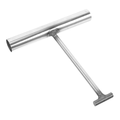 MUCKLILY T-Shaped Manhole Cover Lifting Hook Stainless Steel Roller Door Hook Well Lid Lifting Hook Sewer Lid Hook Manhole Remover Tool