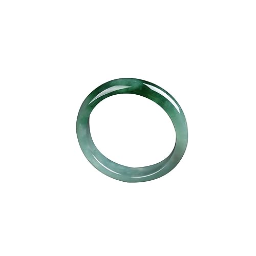Bracelet Jade jadéite glacé cireux de luxe à bord large vert flottant n°1021