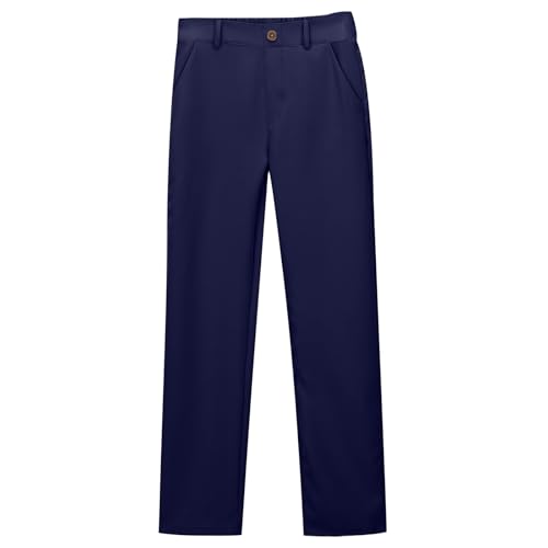 Uniform Pants for Teen Girls Straight Leg Open Bottom Casual Trousers Kids Preppy Clothes with Pockets Fall Winter2