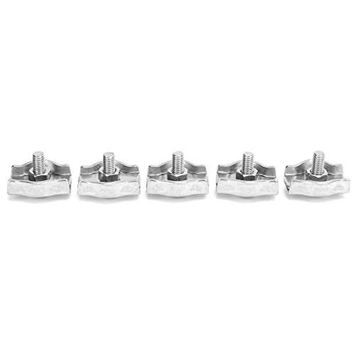 Wire Grip Clamp, Wire Grip Clip 5PCS Stainless Steel for Mining Equipment for Hoisting Machinery (6MM)