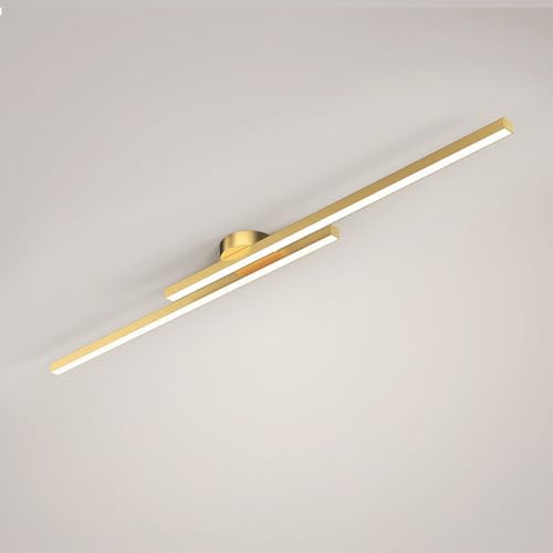 USMCPQVXN Led Linear Ceiling Light Modern Flush Mount Ceiling Lamp Hallway Lighting Fixture Minimalist Long Strip Chandelier Ceiling Lights for Living Room Bedroom Corridor Kitchen/D4000K/120Cm