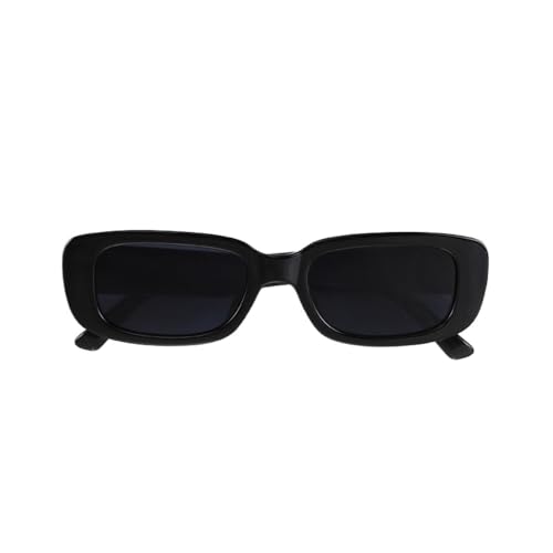 TNDVIC Gafas de sol pequeñas para mujer y hombre, cuadradas, verdes, para mujer, con protección UV400, color negro