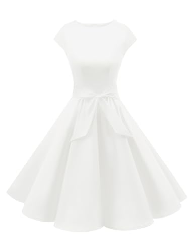 Image of Dressystar Women's Vintage 1950s A Line Cap Sleeve Cocktail Party Dress