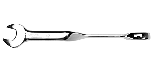 Yato YT-01879 Combination Ratchet Spanner, Twisted Construction, Size 17mm, Chrome - Image 2