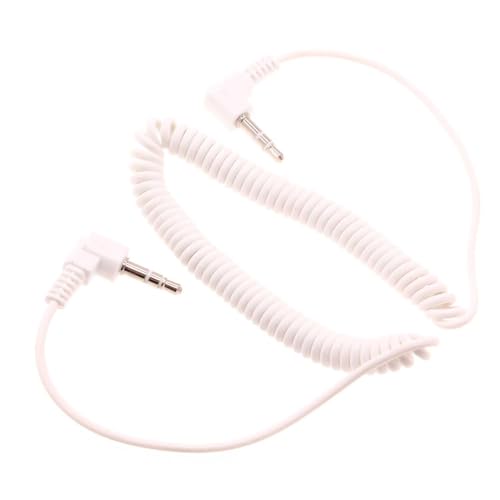 Cable Auxiliar 3.5mm en espiral blanco