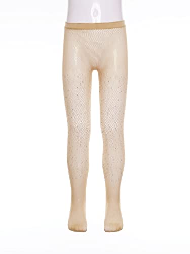 Kids Girls Shiny Fishnet Stockings Tights Hollow Out Pantyhose with Rhinestone Mesh Socks3