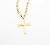 LIFETIME BLING 18K Small Gold Cross Necklace Pendant Charm with 5MM Figaro Chain Gift for Men Women Husband Wife Baptism Religious w/real strong Solid Clasp Fashion Jewelry (20) #1