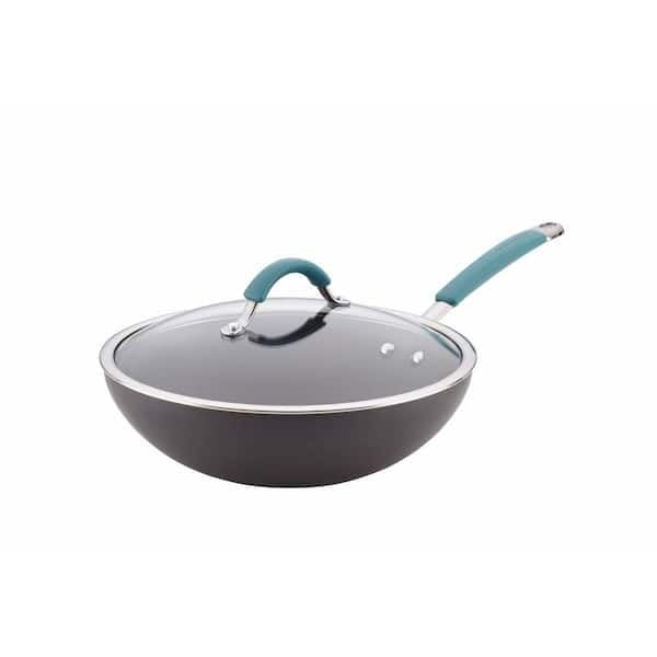 Wok con tapa y acabado anodizado duro miniatura 1