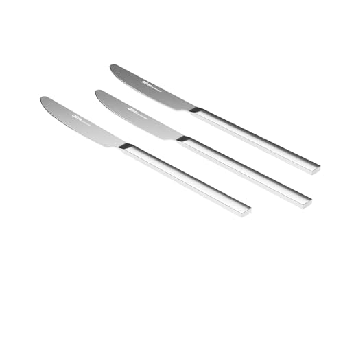 Coltelli da Tavola Bond Lucido – Set 3 Pezzi in Acciaio Inox 23,5 cm – Eleganti, Resistenti, Lavabili in Lavastoviglie