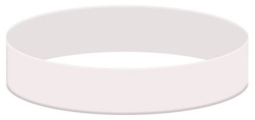 Multi Color Blank Silicone Bracelet Rubber Blank Sport Cuff Fashion Unisex Wristband (White, L / 20.2 Cm / 8 Inches)