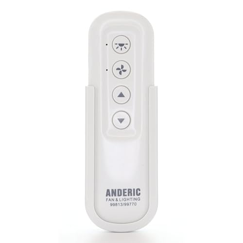 Anderic 99770 Replacement Ceiling Fan Remote Control for Hunter & Fanimation 99813 99770 99392 99118 99122 99123 99119 3 Speed with Light Dimmer 434MHz Wall Mount (Remote Only)