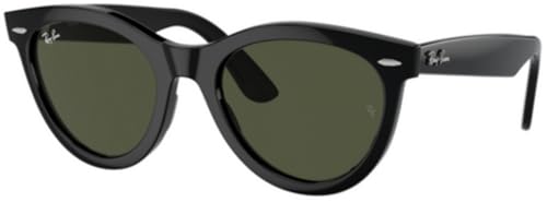 Ray-Ban RB2241 Sunglasses Bundle: RB 2241 WAYFARER WAY 901/31 Black/Green Crystal Standard and Eyewear Cleaning Kit