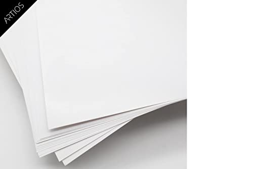 Image of ARTIOS Mixed Media Cartridge Paper A2 240 GSM - 5 Drawing Sheets for Artists, Ideal for Charcoal, Graphite, Acrylic, Watercolor, Gouache, Ink, & Other Mixed Media