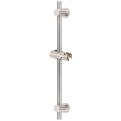 NearMoon Shower Slide Bar with Height/Angle Adjustable Handheld Shower Holder Bathroom SUS 304 Stainless Steel Shower Head Holder for Bath (Adhesive Brushed Nickel)
