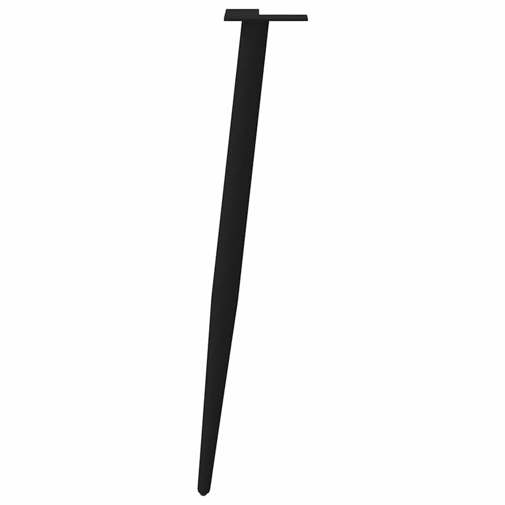 4 stożkowe nogi stołu konsolowego ze stali malowanej proszkowo w kolorze czarnym, 72-73 cm, z regulowanymi nóżkami poziomującymi i wstępnie nawierconymi otworami dla łatwego montażu.
