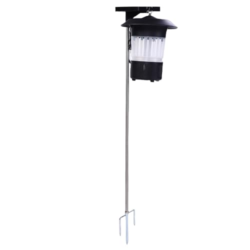 Haofy Exterminador de Insectos Solar para Exteriores, Exterminador de Insectos UV de 365 NM para Exteriores con Batería de 5200 MAh, Resistente Al Agua IPX5, Estaca Colgante para