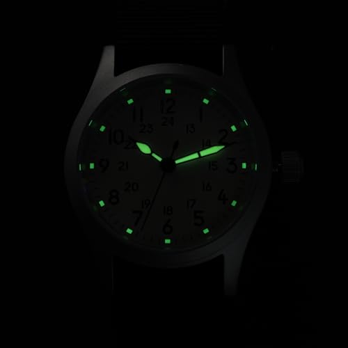 Image of Militado ML05 38mm VH31 Quartz Watch - Domed Sapphire Crystal Field Watch C3 Super Luminous Retro Sweep Wrist Watch for Men 100M Waterproof