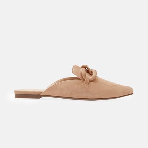 Image of Juliet Holy Womens Mules Flats Pointed Toe Backless Loafers Slip on Metal Chain Slides