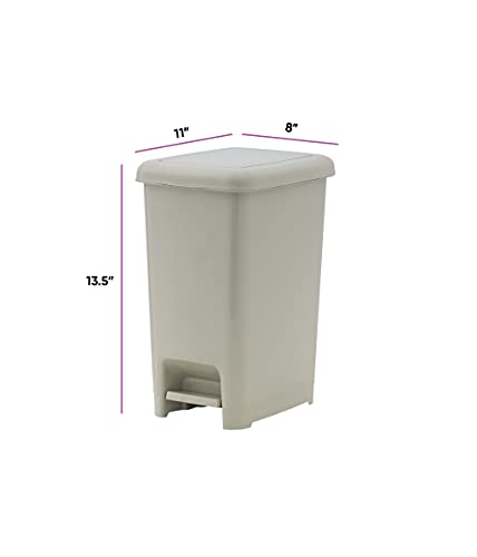 Canecas de basura Slim con pedal 4 gal Beige pack 2 miniatura 2