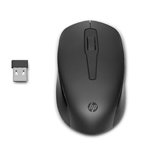 HP 150 Wireless Mouse, 1600 DPI Optical Mouse Sensor, 2.4GHz Wireless USB Receiver Included, Ambidextrous Design, 3 Buttons, Scroll Wheel, Up to 10 Month Battery, Black