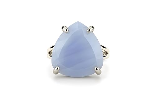 Bague en argent 925 et agate dentelle façonnée à la main