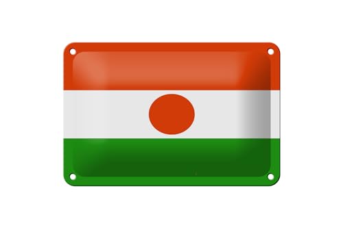 FEMER Blechschild Flagge Nigers 18x12cm Flag of Niger Dekoration