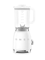 Smeg BLF03WHUK Retro 50's Style Jug Blender with Stainless Steel Blades, 4 Speed Settings and 3 Pre-set Programs, 1.5 Litre, 800W, White