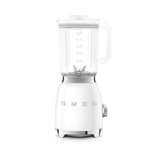 Smeg BLF03WHUK Retro 50's Style Jug Blender with Stainless Steel Blades, 4 Speed Settings and 3 Pre-set Programs, 1.5 Litre, 800W, White