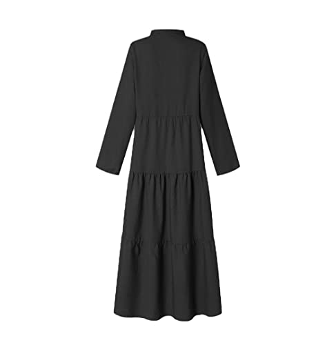 Robe chemise bleue à volants pour femme musulmane chic