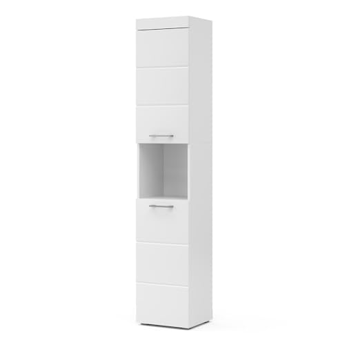 Vicco Meuble Salle de Bain Luna, Blanc, 37x190cm, pour Montage Mural, combinable avec d’Autres Meubles Luna