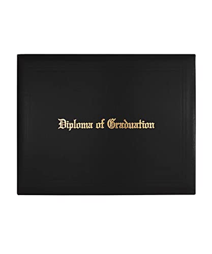 Samdeemi Imprinted Diploma Cover For Certificate 8.5''X 11'', Smooth Leatherette Certificate Covers, Graduation Document Holders Letter Size, Black #TOP1