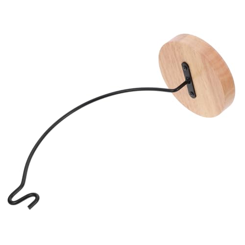 TOYANDONA Support Pour Plante Suspendue Base En Bois 28x11,5 Cm Pour Terrarium Micro-paysage Intérieur, Crochet Suspendu Robuste En Métal Noir Pour Succulentes Et Vases En Verre