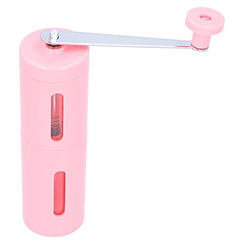 Molinillo de café Manual Mini Manivela Portátil Molinillo de Pimienta en Grano de café Molienda Fácil para Uso Doméstico (Rosa)