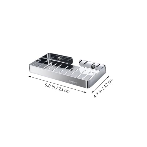 Porte-savon inox avec égouttoir rangement douche moderne en acier
