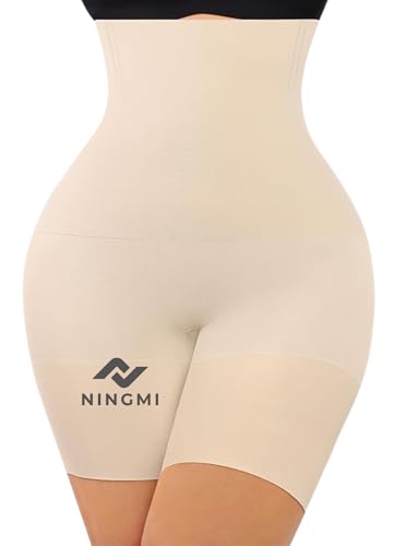 NINGMI Women's Cotton Nylon Seamless Tummy Control High Waist Shapewear and Thigh Ladies Shaper (Free Size Fit Up to M to 4XL) (Skin, 4XL)