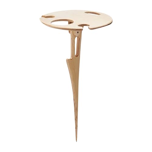 Mesa de picnic portátil genérica, soporte para vino para mesa de picnic al aire libre – soporte madera almacenamiento para playa, senderismo, jardín, fiesta, camping Road Trip