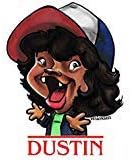 Dustin Decal - for Cars, Laptops, and More! - Use Inside or Outside - Sicks to Any Flat Smooth Surface (5 Inch)