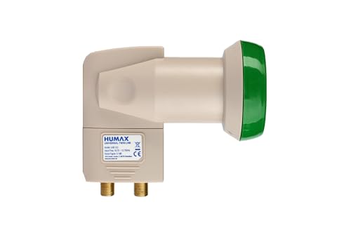 HUMAX Green Power Twin-LNB 2 Teilnehmer Satelliten universal LNB Stromsparend 2-Fach LTE-Filter Wetterschutzgehäuse vergoldete F-Buchsen digitales Fernsehen in HD Full HD 4K UHD