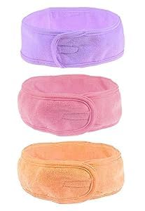 Professional Facial Headbands Pack of 3 Pcs Facial Band For Girls Women's And Men's Polycotton Facial Headbands Beauty Parlour/Salon Accessories (multicolor)