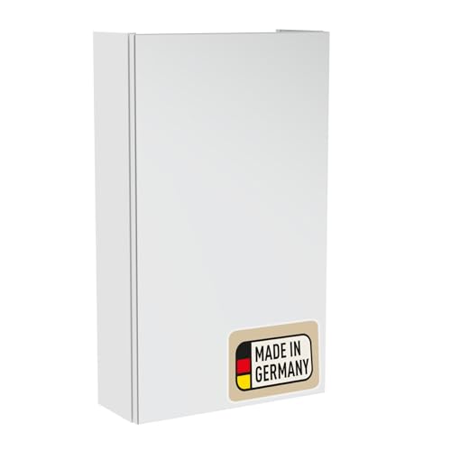 Probus Basic Spiegelschrank 40cm in Weiß – Modernes, Zeitloses Design für optimale Badezimmerorganisation, Türanschlag frei wählbar, Made in Germany