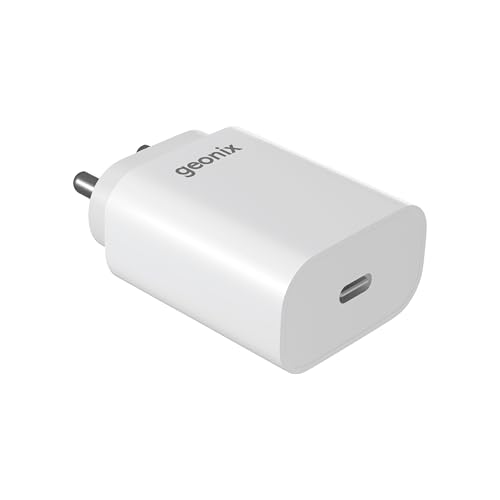 Image of Geonix Atomic C25 25W PD Fast Charger | Type-C Power Delivery Adapter | Wide Device Compatibility | Smart & Safe Charging | Compact & Portable Design | Durable Build Quality (White)