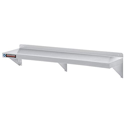 DuraSteel Stainless Steel Shelf - 72 Inch Wide x 12 Deep Commercial NSF Mounted Metal Wall Shelf Pantry Organizer Garage Storage Shelves - Rack Shelving Restaurant Kitchen Units Laundry Utility Room