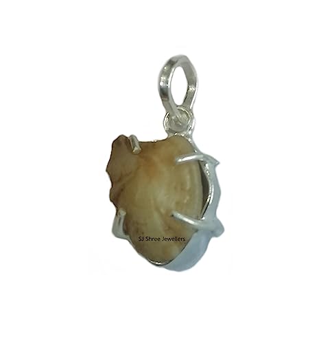 SJ Natural Machh Mani Sea Stone Pendant (Brown) | Machmani Stone | Machhmanni Pendant | Reduces and Remove Impact of Rahu,Ketu,Sani & Moon for Unisex2