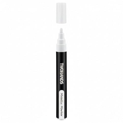 Image of Metallic Marker Pen Set of 3 | Shake and Use Paint Pens | Water-Based Quick Dry Non-Toxic Ink for Art, Craft, Card Making, Journaling, Rock Painting & Drawing (3 White -3 Pic)