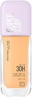 Maybelline New York Super Stay Lumi-Matte Liquid Foundation - 123, Up To 30H Long Wear, Water & Transfer Proof. SuperStay Lumi-Matte Liquid Foundation comes with Non-comedogenic & Vegan Formula | 35ml